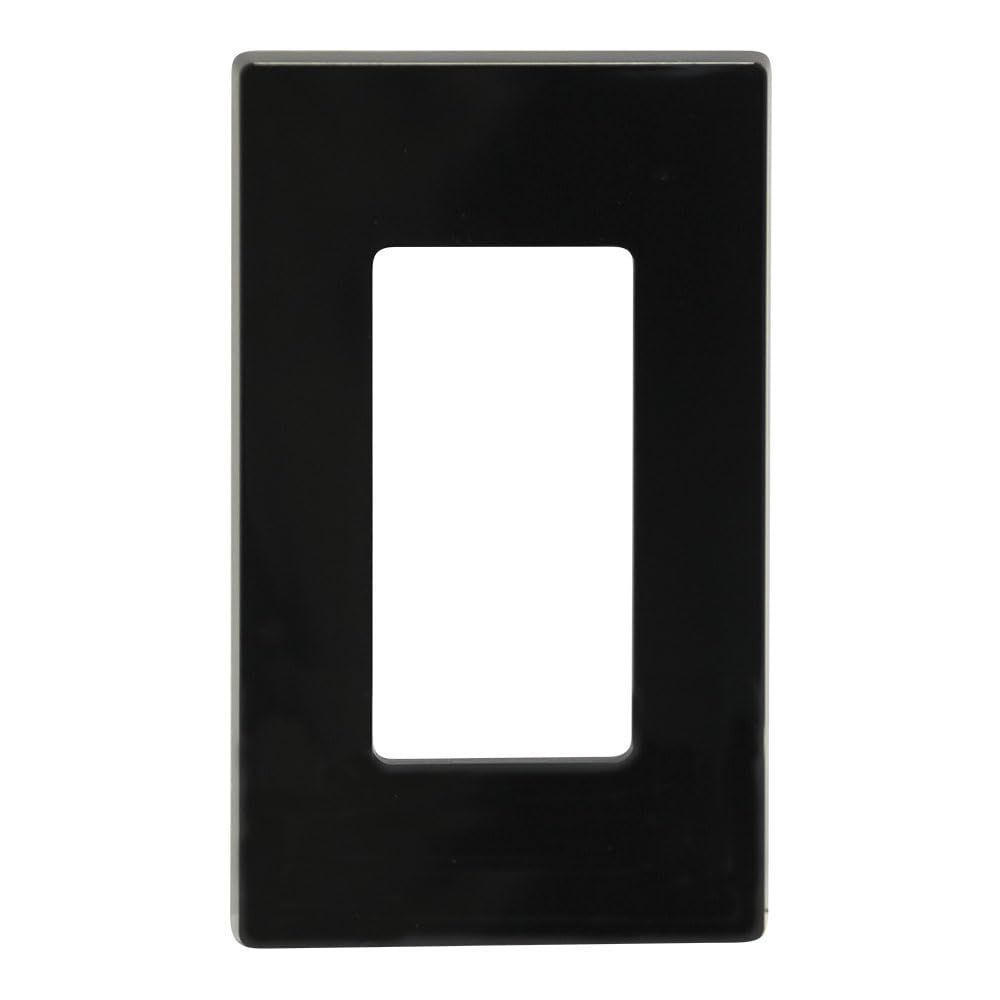 Leviton 80301-SE Black 1-Gang Decora Plus Screwless Wall Plate - Stylish & Durable