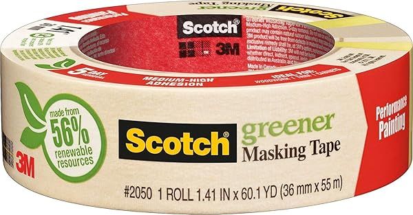 Buy 3M Greener Masking Tape 2050-36A - 24 Rolls, 1.41 in x 60.1 yd for Performance Painting