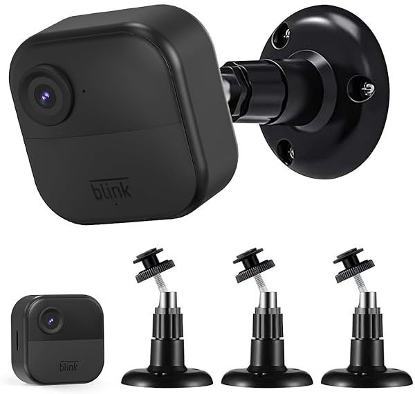 3rd & 4th Gen Blink Outdoor Camera Mounts - 3PCS Adjustable Wall Bracket for Indoor & Outdoor Security (Black)