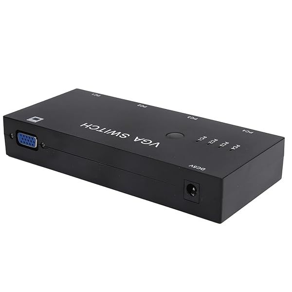 4-in-1 VGA Switcher: Plug & Play KVM Splitter for VGA/XVGA/SVGA/UXGA - Connect Keyboard, Mouse, Scanner & Printer Easily!