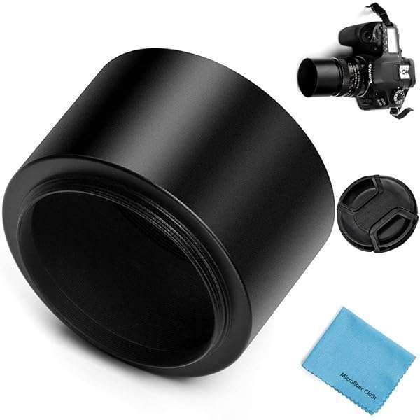 40.5mm Tele Metal Lens Hood & Cap for Canon, Nikon, Sony, Olympus + Cleaning Cloth - Enhance Your Photography!
