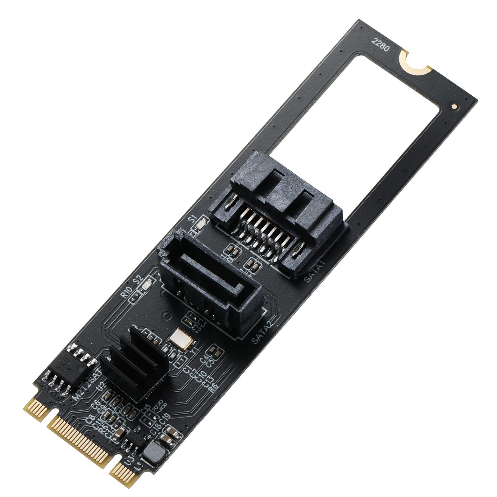 Buy MZHOU 2 SATA Port NGFF M.2 B+M Key Adapter Card - Windows & Linux Compatible, Supports 2280
