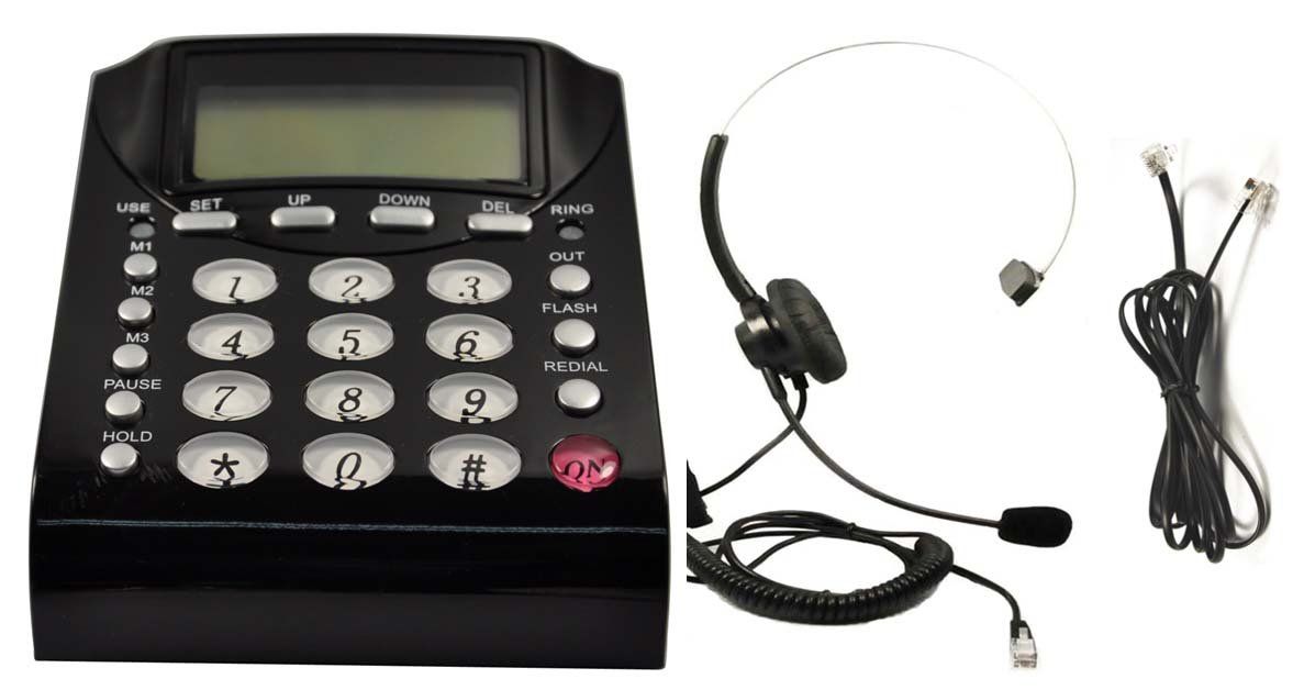 WirelessFinest Work from Home Call Center Phone & Headset with Mute & Volume Control - Perfect for Remote Work