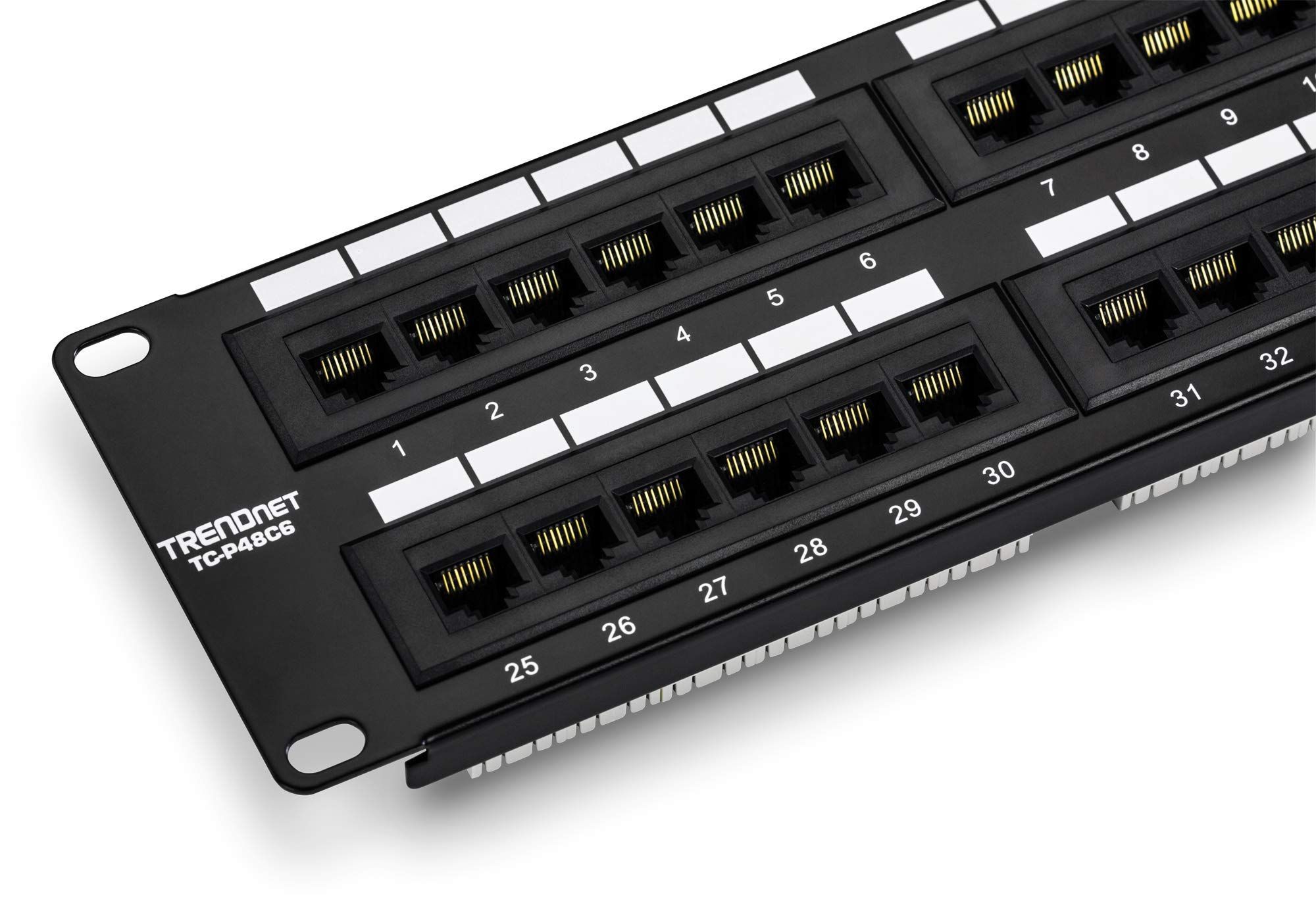 TRENDnet 48-Port Cat6 Patch Panel: Wallmount/Rackmount for Ethernet & Gigabit Applications