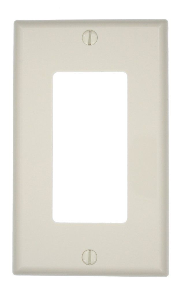 Leviton 80401-NT Light Almond 1-Gang Decora/GFCI Wallplate - Durable Thermoplastic Nylon Device Mount