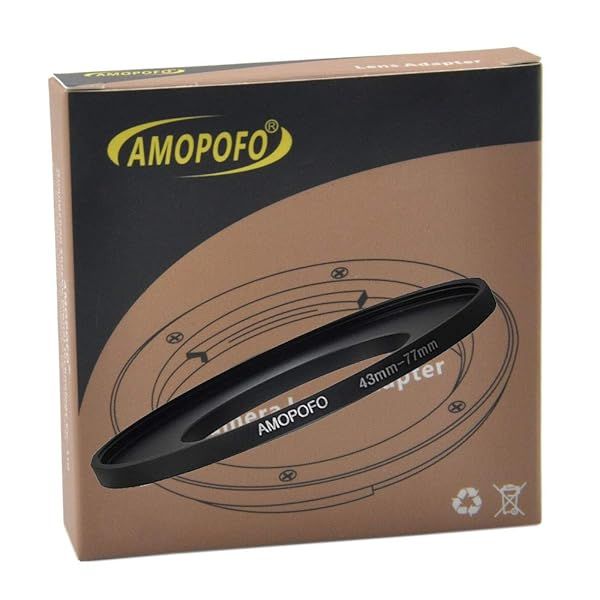 43mm to 77mm Metal Step Up Ring Adapter for Canon, Nikon, Sony & Fuji - CNC Machined Aluminum for UV, ND, CPL Filters