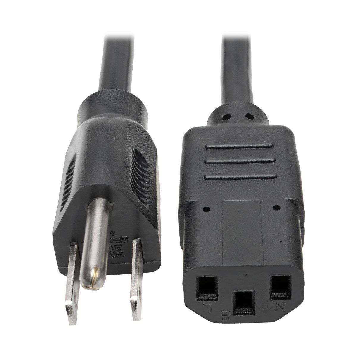 Tripp Lite 4ft Power Cord 10A 18AWG NEMA 5-15P to IEC-320-C13 - Reliable Black Computer Cable