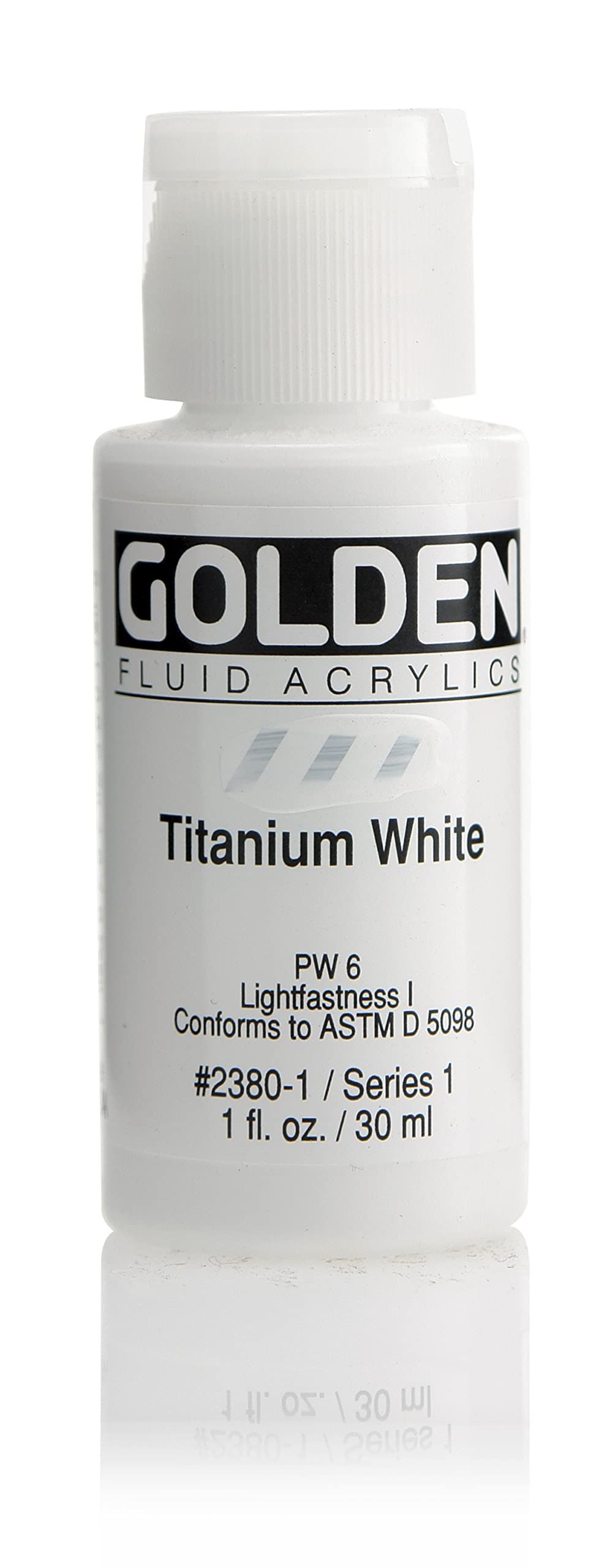 Buy GOLDEN Fluid Acrylics Titanium White 1 oz - Professional Semi-Opaque Paint for Artists