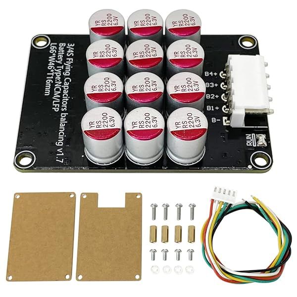 5A 12V Battery Equalizer PCB Module for LiFePO4 & Li-ion - Active Balancer with Acrylic Case