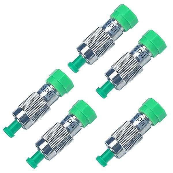 5Pcs 10dB FC-APC Fiber Optic Attenuators - High-Quality Signal Attenuation Converters & FC Ferrule Inserts