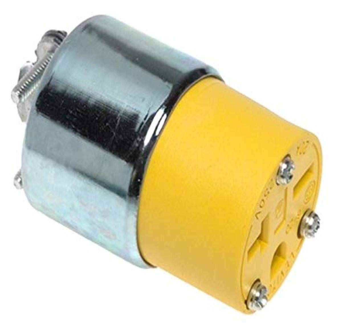 Leviton 620CA Armored Connector: 20A, 250V, 2-Pole, 3-Wire Grounded - Durable Electrical Solution