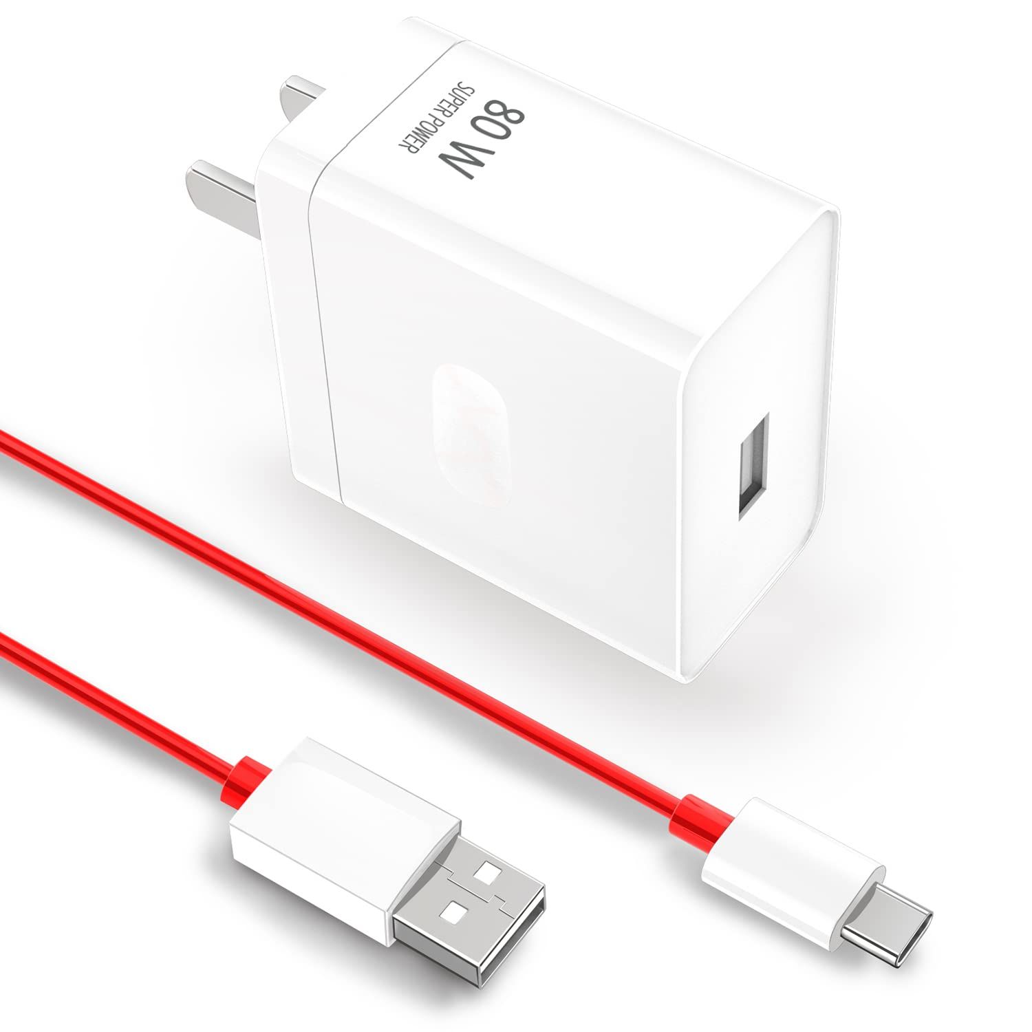 80W SuperVooc & 65W Warp Charger for OnePlus: Fast USB-C Wall Charger & 3.3ft Cable Replacement