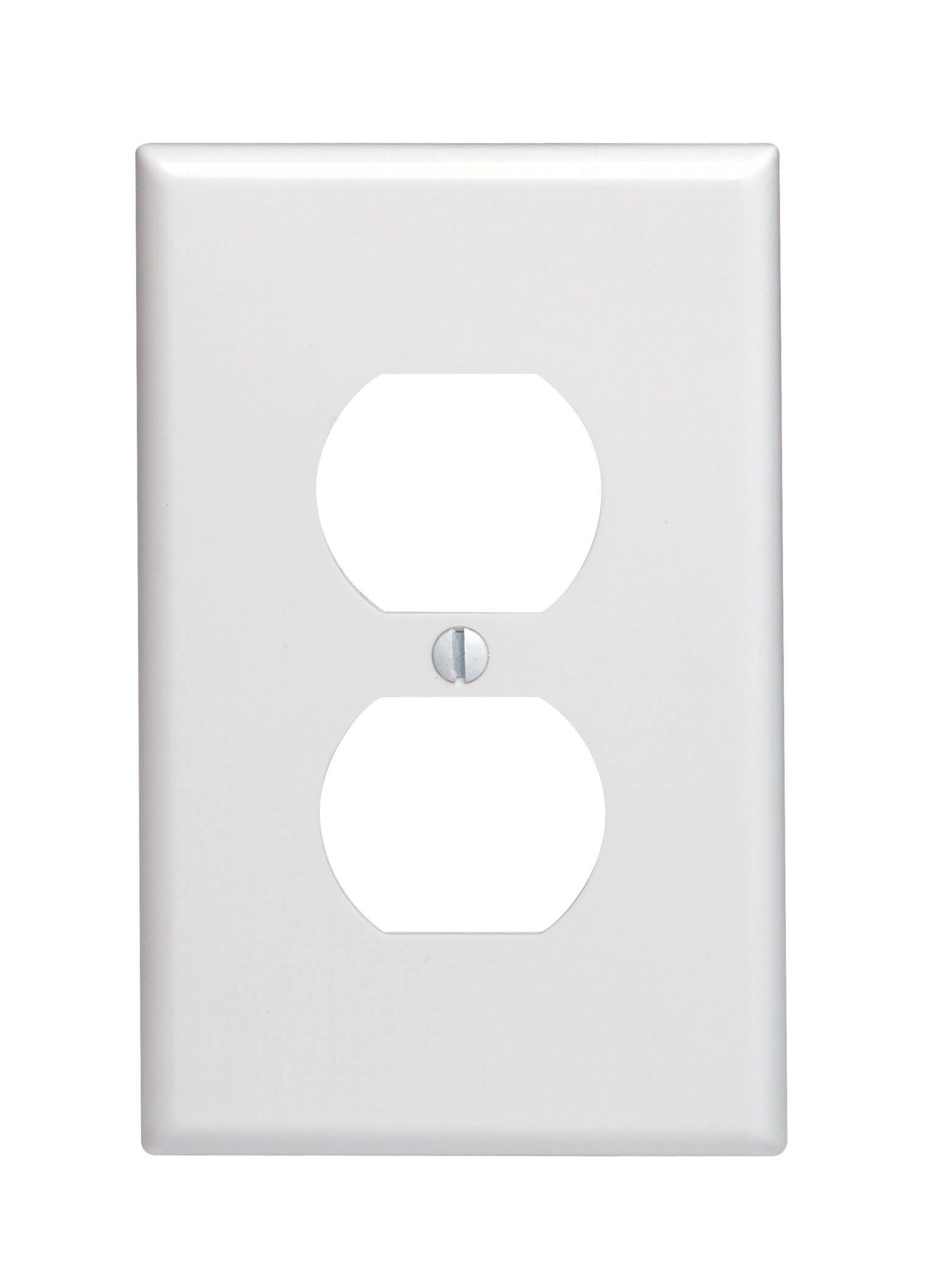 Leviton 80503-W Midway Duplex Wallplate - 1-Gang Thermoset Device Receptacle, White Finish