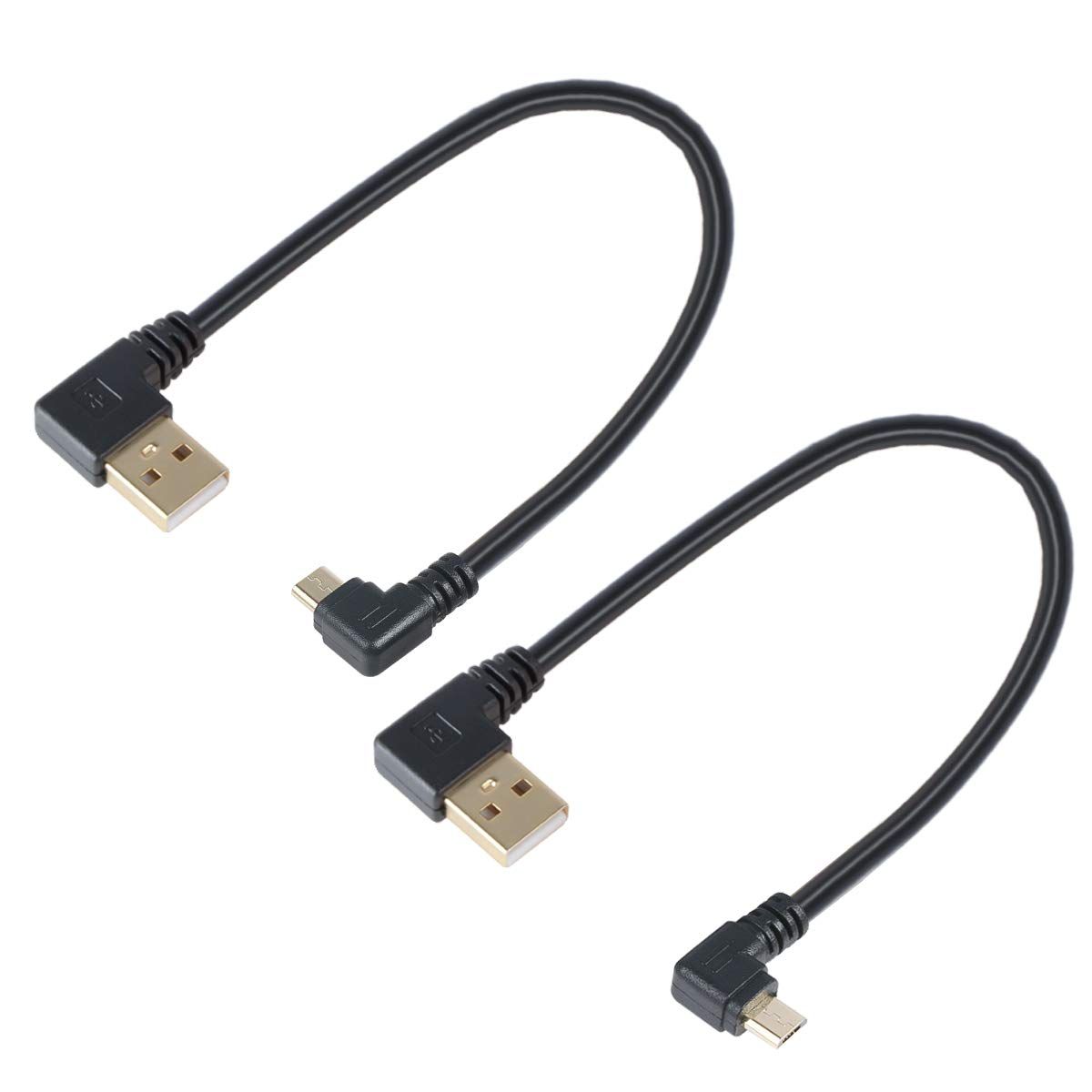 TENINYU 90 Degree USB to Micro USB Cable - 5.5 Inch Combo-Pack for Roku TV Stick & Power Bank