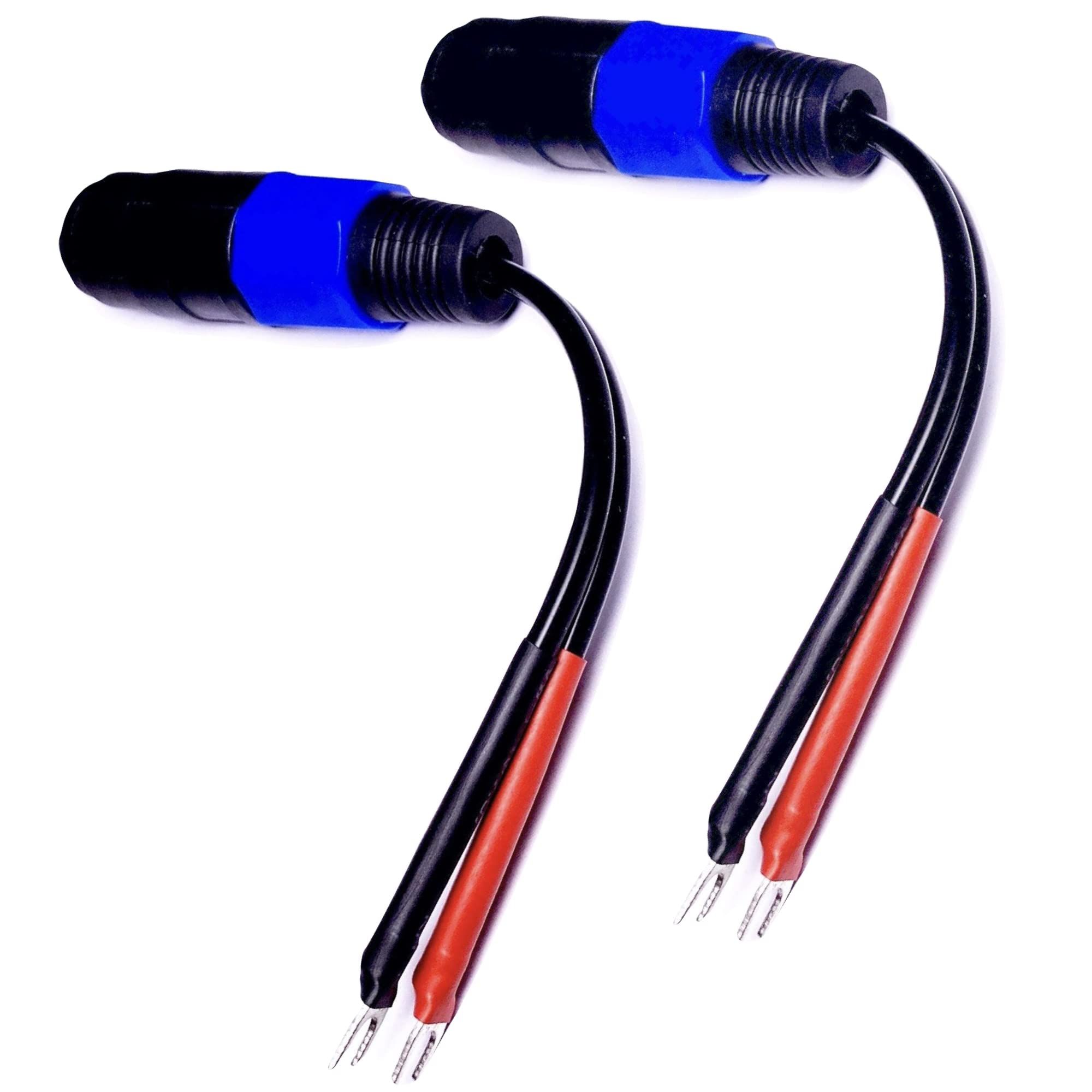 CESS-001S Spade Fork to Speakon Female Jack Adapter - 2 Pack for Speaker Cables (Small Spade)
