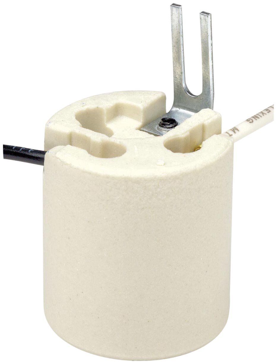 Leviton 8052-1 Keyless Medium Base Porcelain Lampholder - Durable Unglazed Incandescent Fixture in White