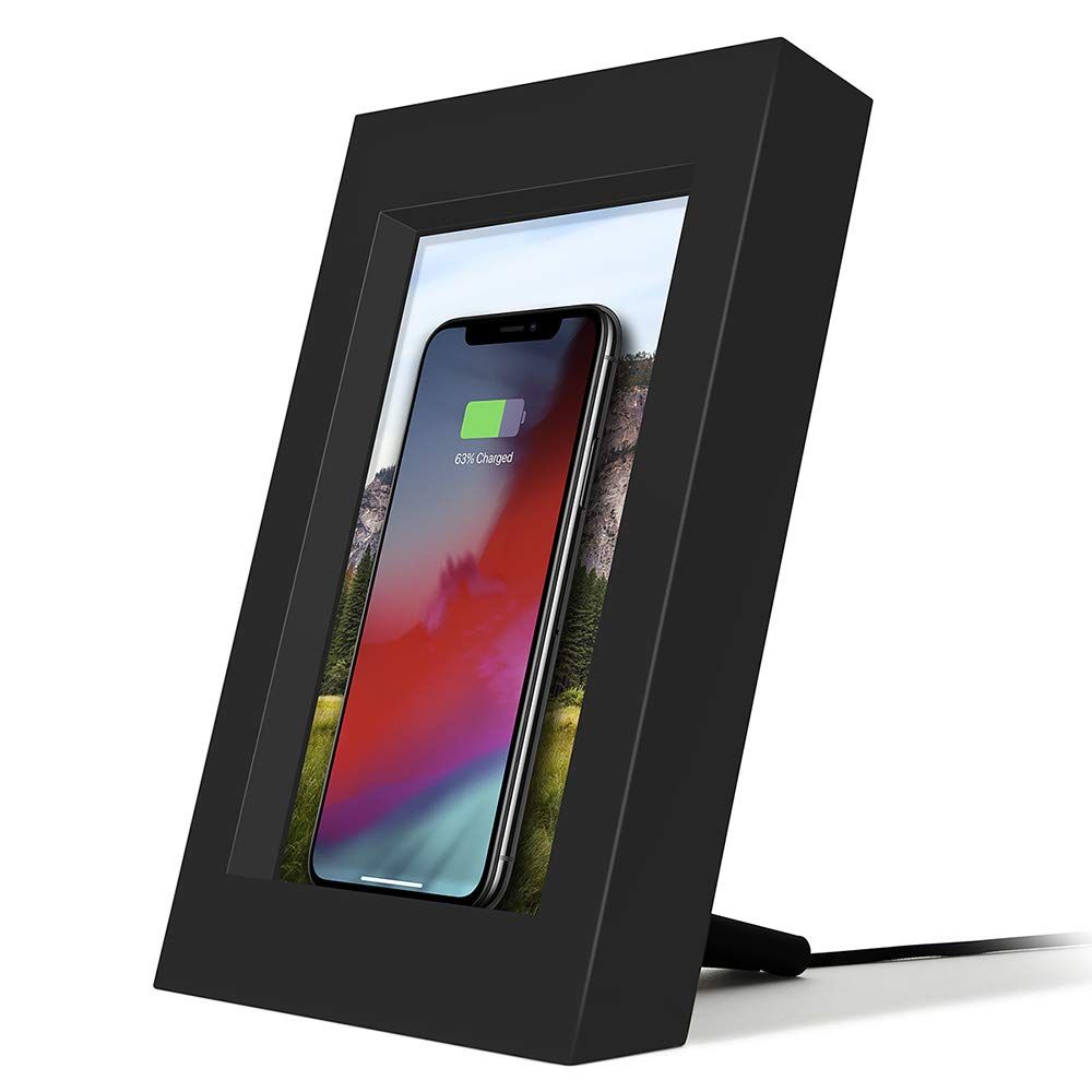 Twelve South PowerPic: 10W Qi Wireless Charger & Picture Frame Stand for iPhone & Smart Phones (Black)