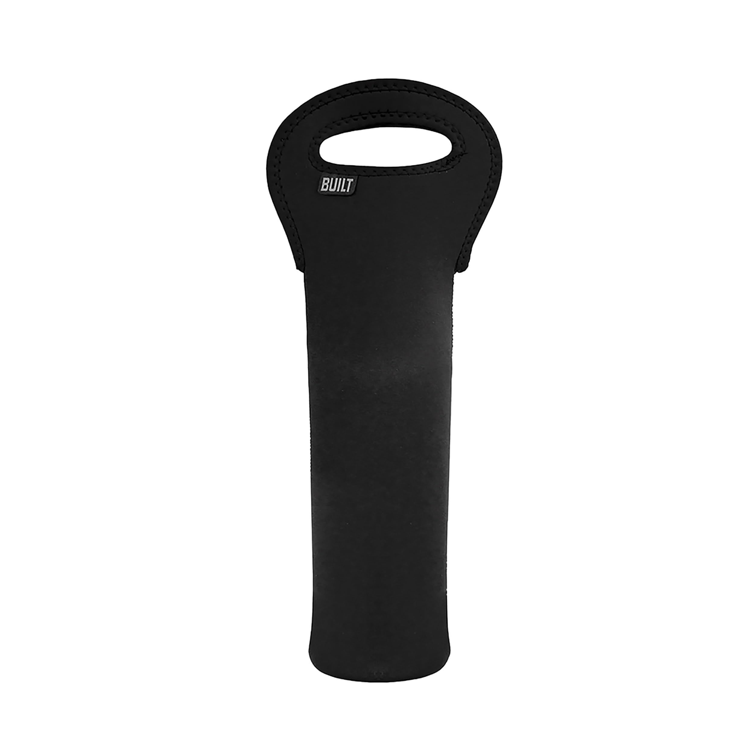 BUILT Neoprene Wine/Water Bottle Tote - Stain Resistant, 1-Bottle Capacity, Stylish Black Design
