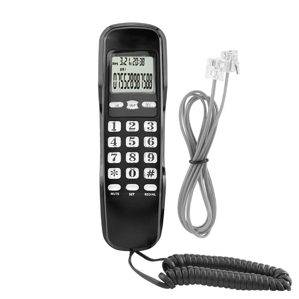 Expandable Corded Phone with Caller ID & LCD Display for Home & Office - Black Landline Telephone