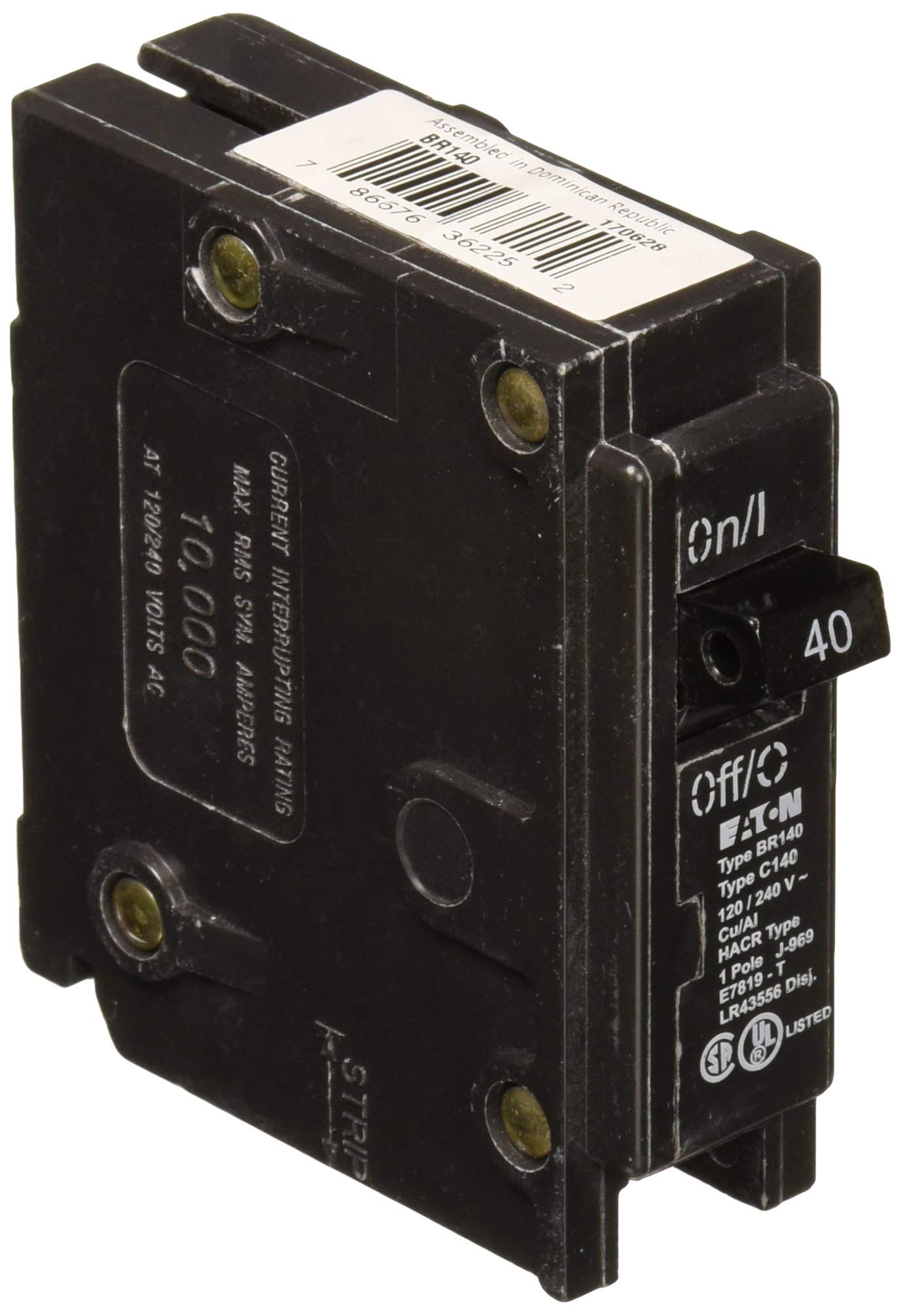 Buy EATON BR140 Type BR Miniature Circuit Breaker 40A 120/240V - High Performance 42kA Protection