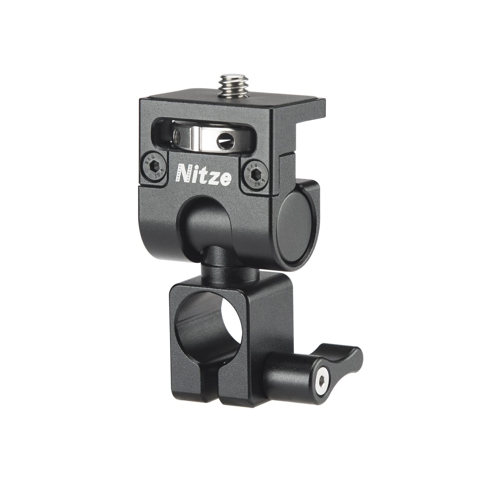 Adjustable Nitze Field Monitor Mount with 15mm Rod Clamp - Swivel & Tilt Low Profile Holder N54-F5