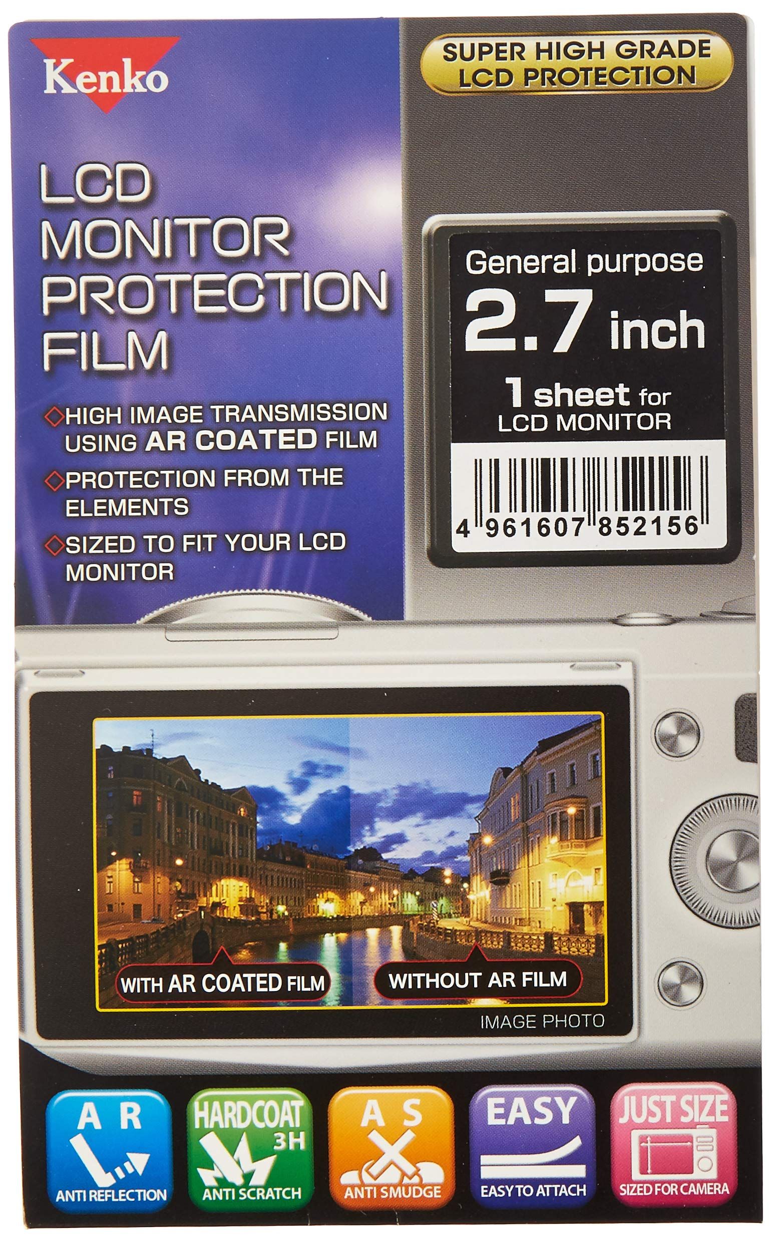 "Kenko 2.7" LCD Screen Protector - Clear, Durable Protection for Your Device | LCD-G-2.7"
