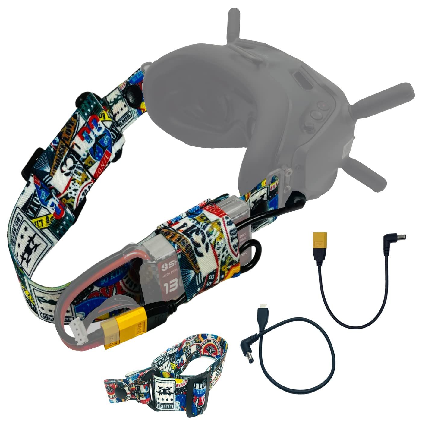 XT60 Male Power Cable & Type C for DJI FPV Goggles V2 - Essential Accessories (Not for Avata Goggles 2)