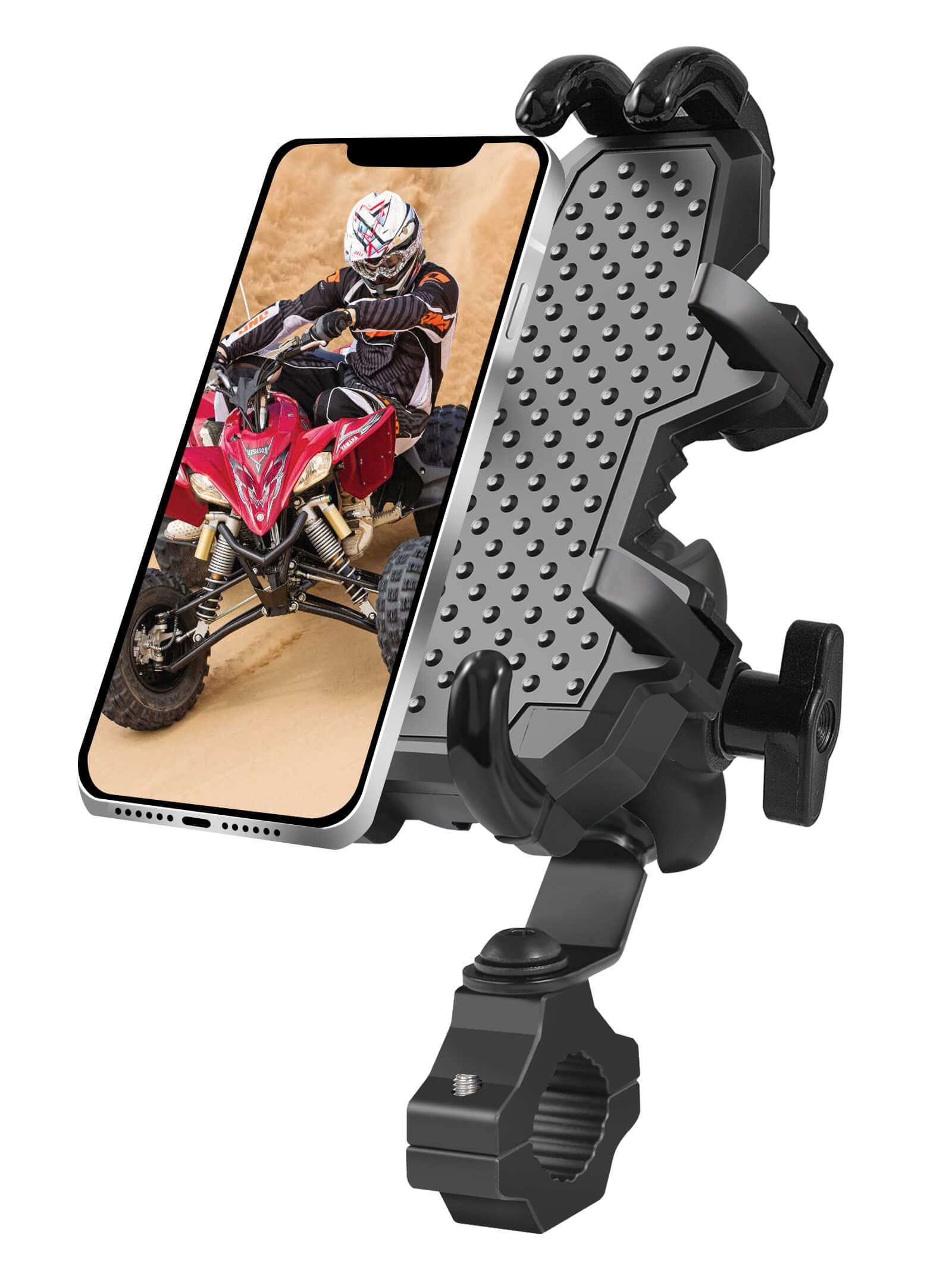 "ZIDIYORUO Handlebar Phone Holder: Heavy-Duty Mount for ATV, Motorcycle & All 4.7"-7.1" Smartphones"