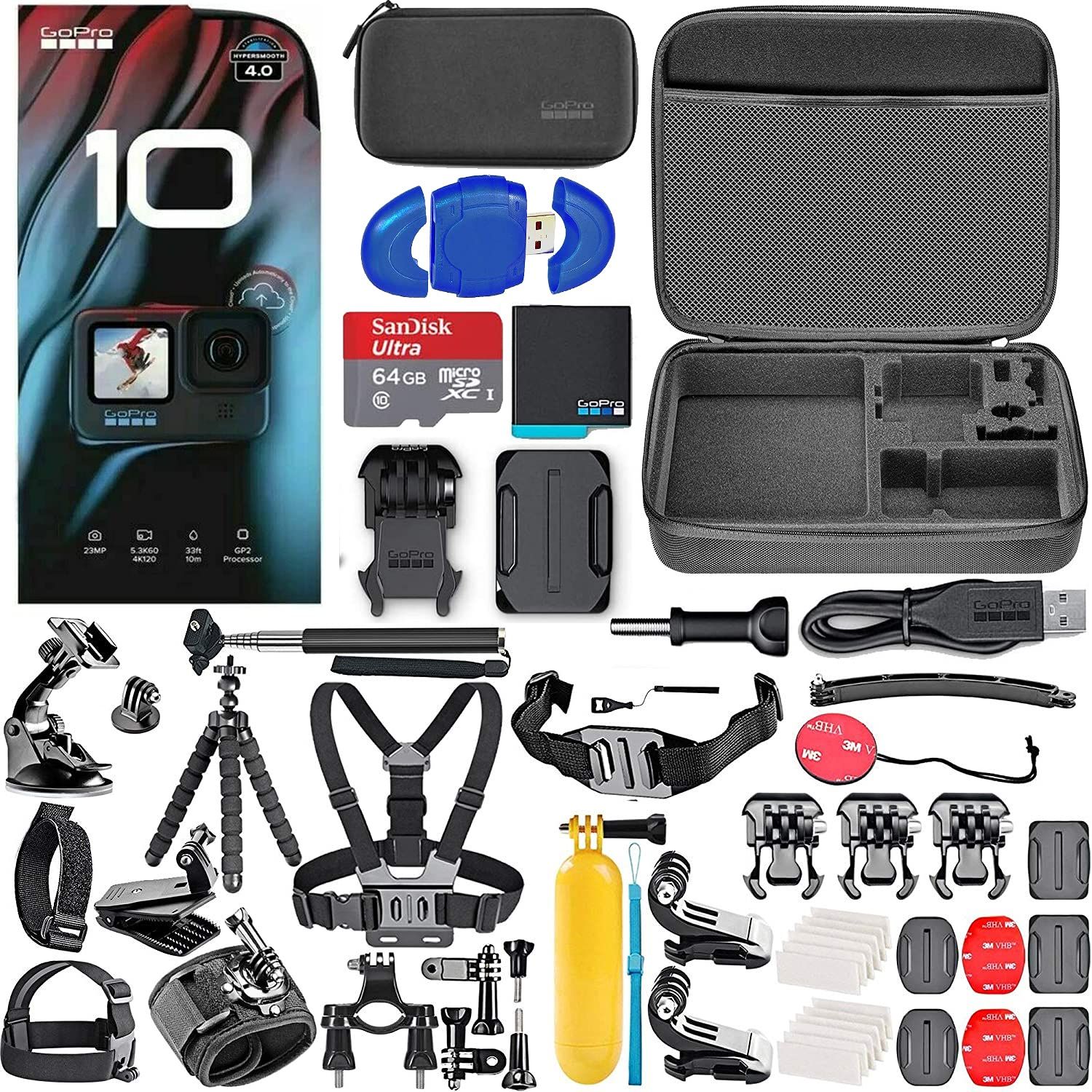 Buy GoPro HERO10 Action Camera Bundle - 64GB Card, Case & Accessories | Woodland Hills