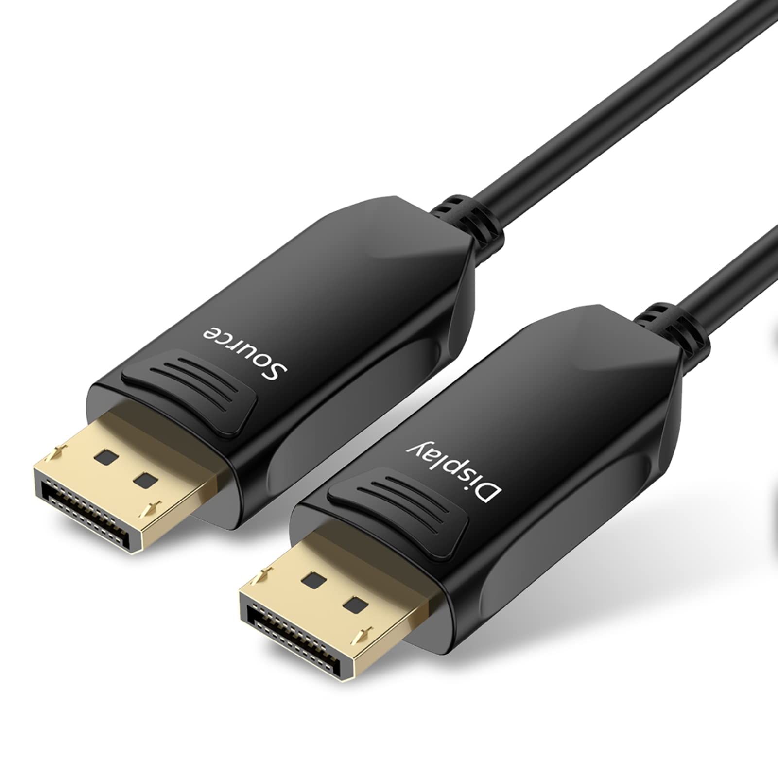 High-Speed BIFALE DP Fiber Cable 100ft - 8K@60Hz, 4K@165Hz, Slim & Flexible DisplayPort 1.4 with Gold Plated Connectors