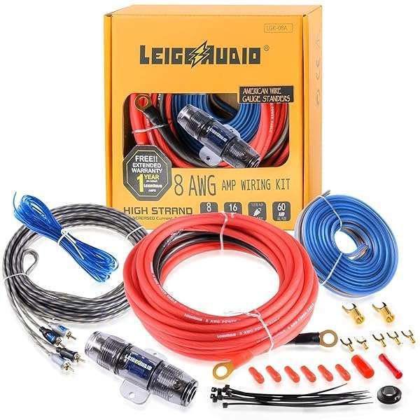 8 Gauge Subwoofer Wiring Kit - True 8 AWG Car Amp Installation for Powerful Radio & Speaker Connections