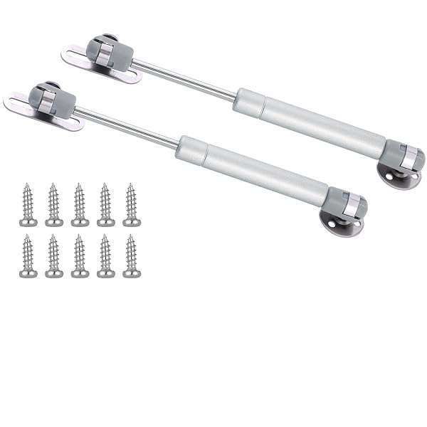 "80N Gas Support Hinges - 10" Soft Open Cabinet Lift & Buffer (2 Pack) for Safe, Smooth Operation"