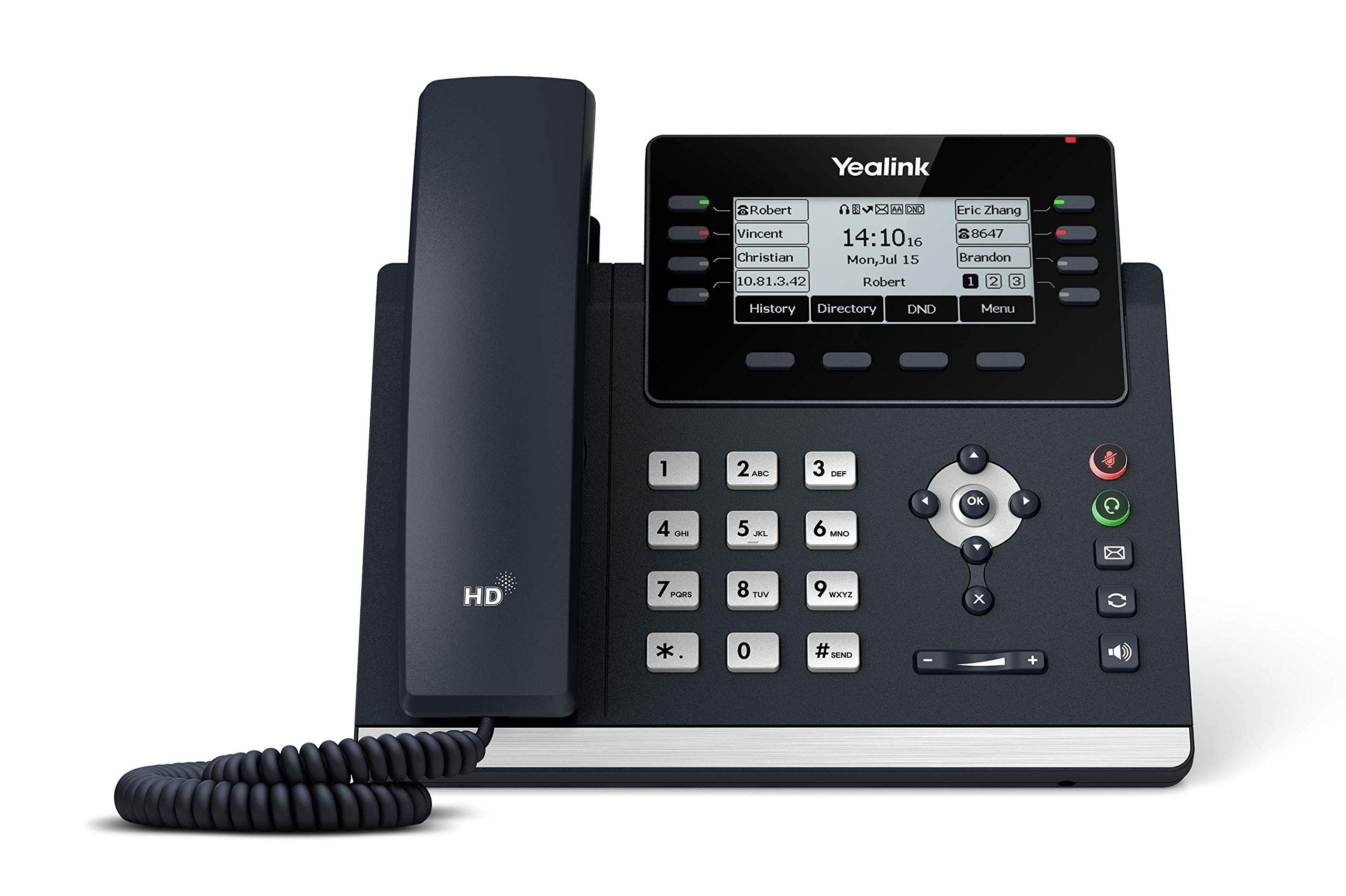 Yealink T43U IP Phone: 12 VoIP Accounts, 3.7-Inch Display, Dual USB, Gigabit Ethernet - SIP-T43U Features & Specs