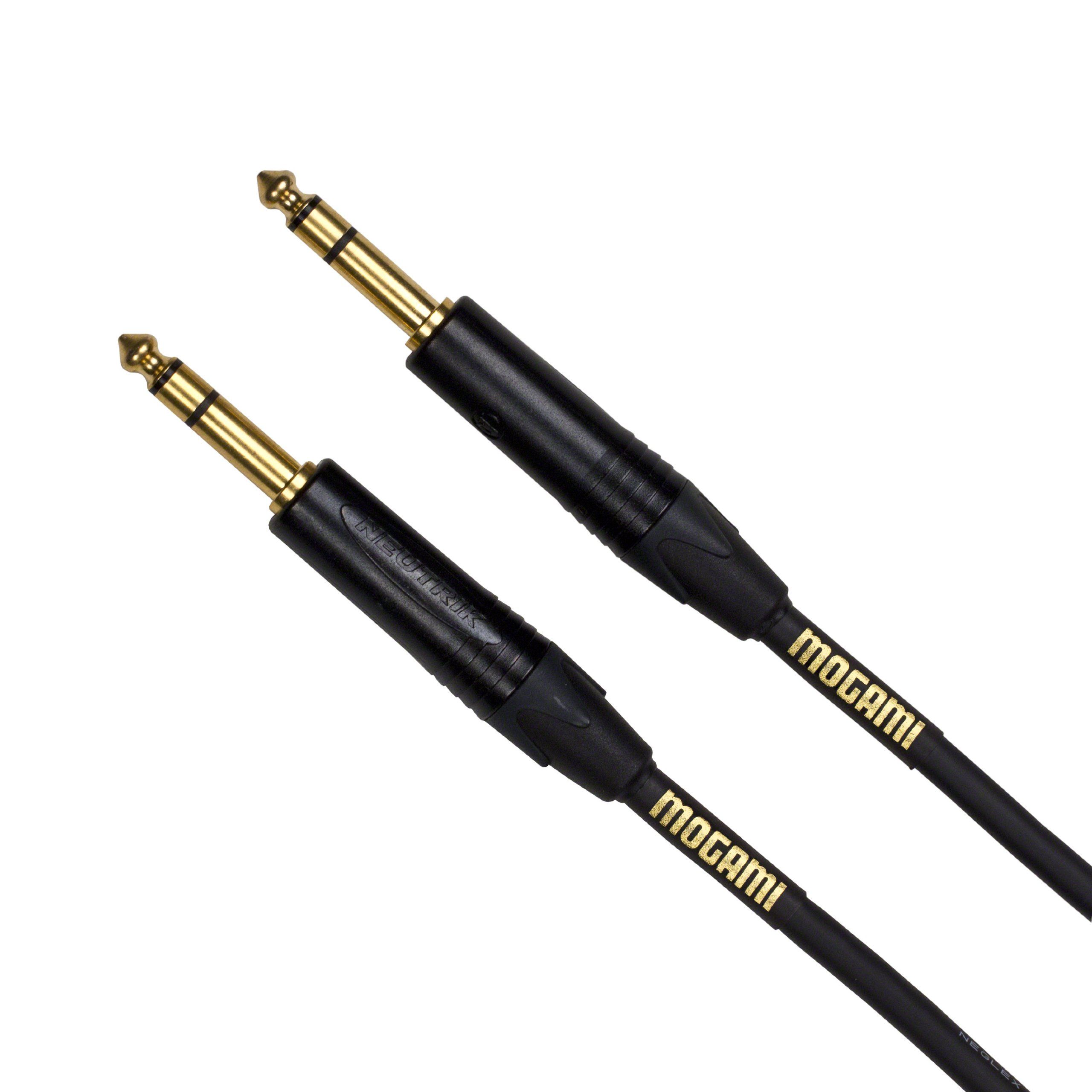 "Mogami GOLD TRS-TRS-03 Balanced Audio Patch Cable - 3ft, 1/4" TRS Male, Gold Contacts, Straight Connectors"