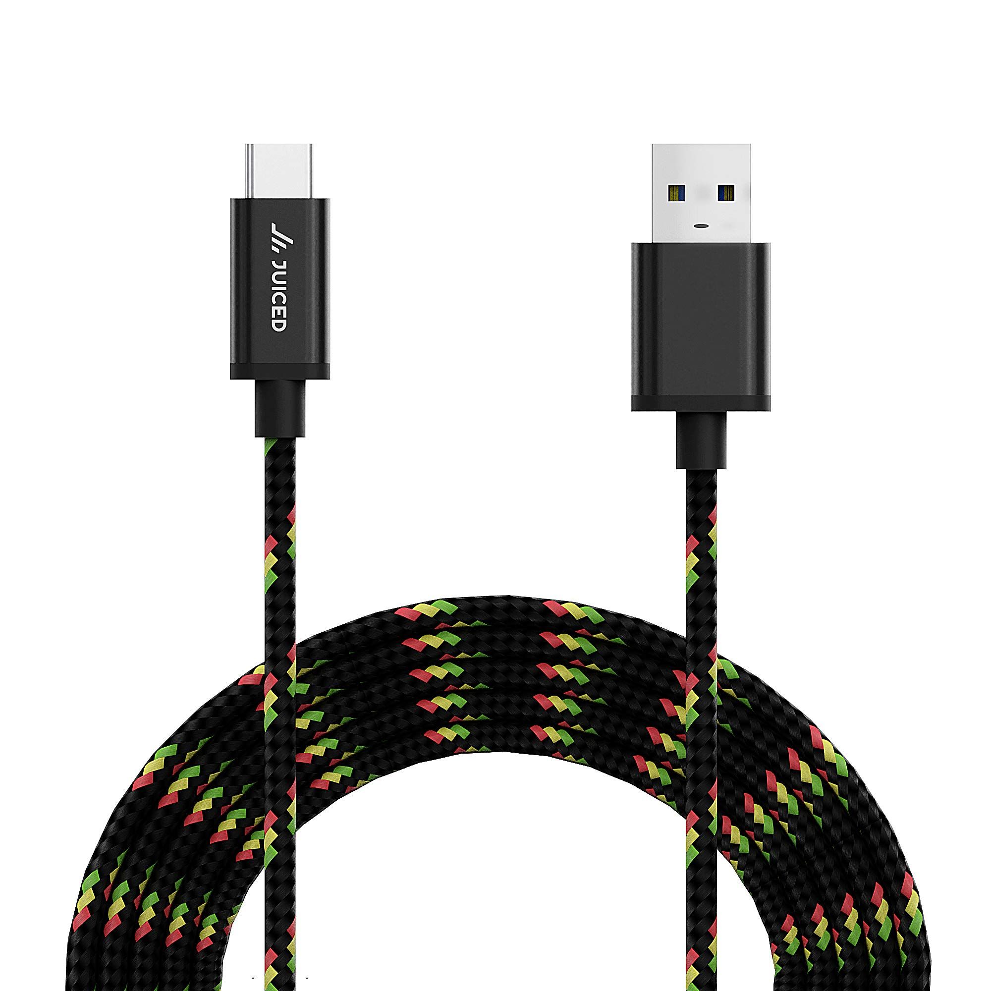 Juiced Systems 2M USB-C to USB-A Cable | 10 Gbps Data Transfer & Fast Charging | USB 3.2 Gen 2 | 6.5 ft Length