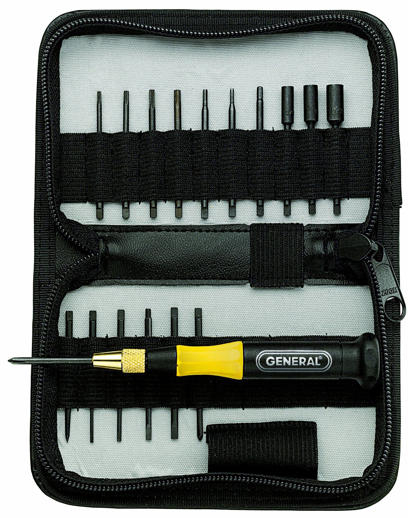 General Tools 63518 Precision Screwdriver Set - 18-Piece Black Tool Kit for DIY & Repairs