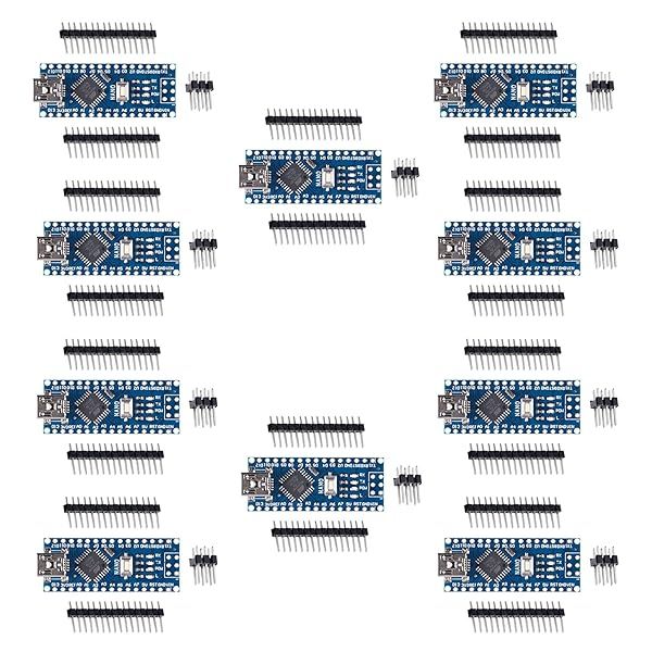 ACEIRMC Arduino Nano V3.0 (10 Pack) - CH340/ATmega328P Boards Without USB Cable, Compatible & Affordable
