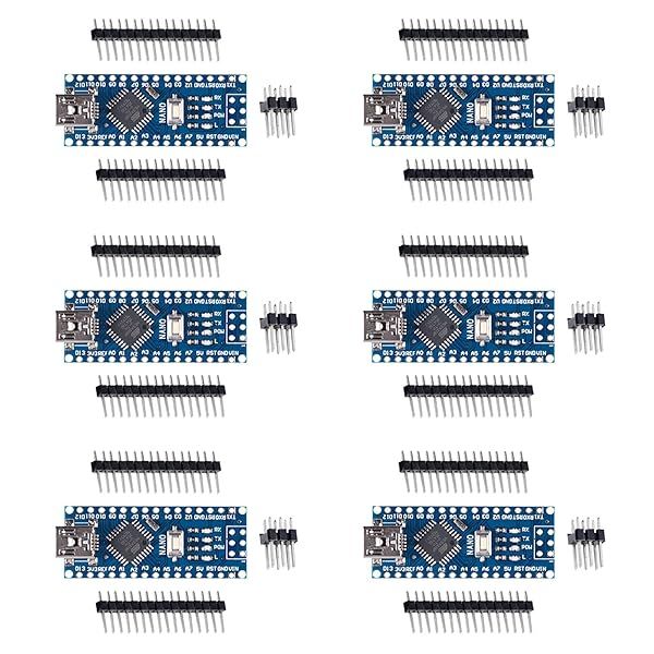 ACEIRMC Arduino Nano V3.0 (6 Pack) - CH340/ATmega328P Boards Without USB Cable, Compatible & Affordable