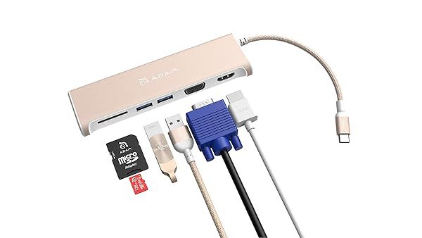 ADAM Elements 5-in-1 USB C Hub: 4K HDMI, SD Card Reader & 2 USB 3.1 Ports - Portable Aluminum Design