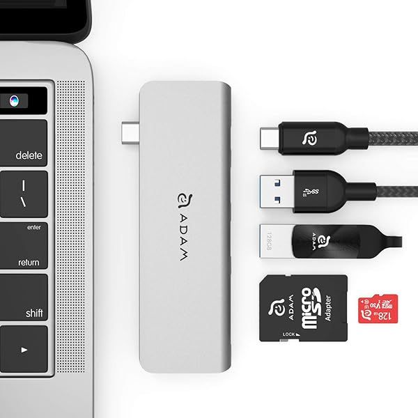 ADAM Elements CASA Hub 5E: 5-in-1 USB-C Card Reader & Fast Charger - SD/MicroSD, 60W PD 3.0, Ultimate Data Transfer