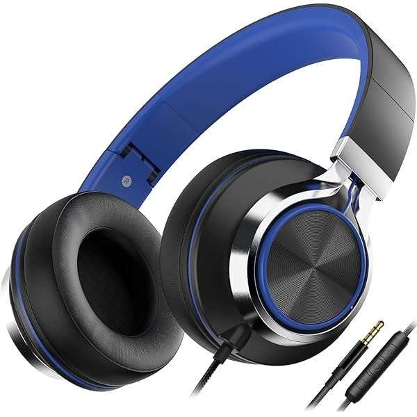 AILIHEN C8 Wired Headphones: Foldable On-Ear Stereo with Microphone & Volume Control for Smartphones, Laptops & Tablets