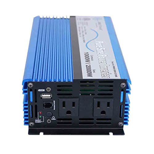 Buy AIMS Power 1000W Pure Sine Inverter - 2000W Peak, USB Port, UL Listed, 2-Year Warranty & Optional Remote