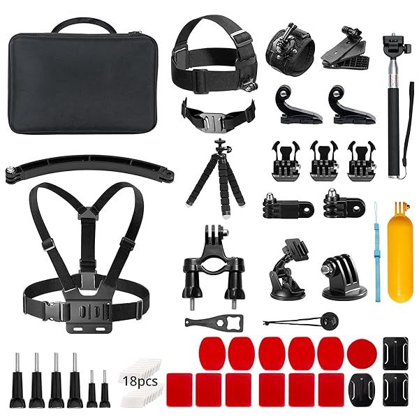 AKASO 60-in-1 Action Camera Accessories Kit for EK7000, GoPro Hero, DJI & More - Ultimate Gear for Adventure