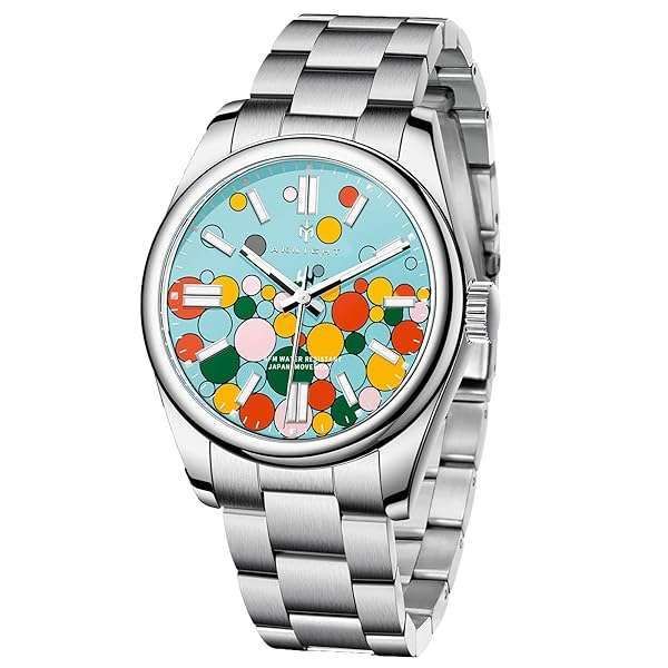 AKNIGHT Men's Waterproof Stainless Steel Watch - Scratch Resistant, Quartz Chronograph, Elegant Gift (Orange)