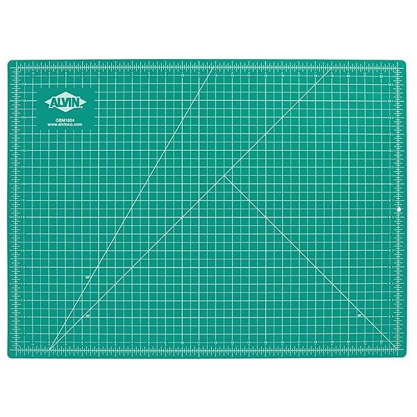 "ALVIN GBM Self-Healing Cutting Mat 18x24" - Double-Sided Green/Black for Crafts & Sewing | 5-Layer Gridded Surface"