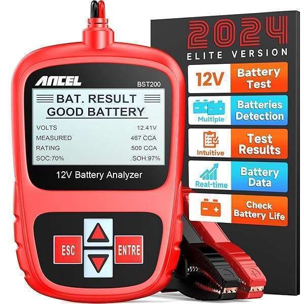 ANCEL BST200 Car Battery Tester: 12V Digital Analyzer for Cars, Trucks, SUVs & Boats - Load Test Bad Cells Easily!