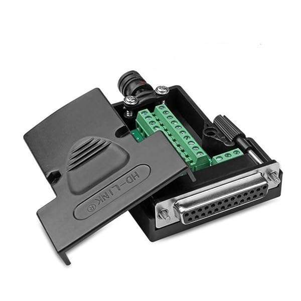 ANMBEST DB25 Solderless RS232 Female Adapter Connector Breakout Board with Case & Bolts