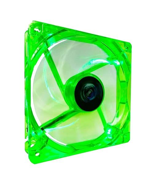 APEVIA CF12SL-UGN 120mm Silent Green LED Case Fan - 4pin Molex & 3pin Motherboard Compatible