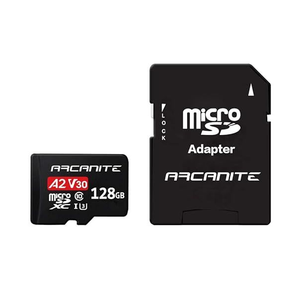 ARCANITE 128GB microSDXC Card - A2 UHS-I U3 V30 for 4K, 95MB/s Speed, Includes Adapter