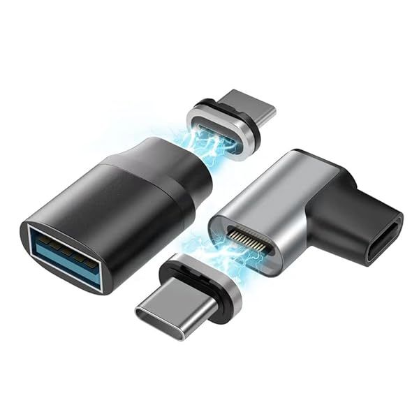 AUCON USB C Magnetic Adapter: 100W Right Angle Connector for MacBook Pro/Air & Type C Devices